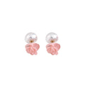 Sweet Resin Chiffon Flower Stud Earrings With Silver Pins Fresh Forest Style Women's Jewelry view 5