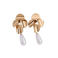 French Vintage Teardrop Faux Pearl Stud Earrings Elegant Light Luxury Jewelry For Women view 5