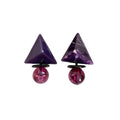 Fashion Resin Geometric Round Triangle Stud Earrings With Silver Needle Posts Retro Unique Design view 5