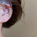 Light Luxury Copper Zircon Star Clip-on Earrings For Women, No Piercing Ear Cuff Style view 3