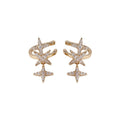 Light Luxury Copper Zircon Star Clip-on Earrings For Women, No Piercing Ear Cuff Style view 5