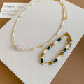 Copper Crystal Round Stone Beaded Necklace Bracelet Jewelry Set Modern Minimalist Fresh Forest Style view 3