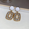 2026 New Round Rhinestone Drop Earrings For Women Light Luxury Silver Needle Designer Studs view 4