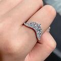 French Pave Rhinestone Crown Ring For Women, Light Luxury Versatile Index Finger Jewelry view 1