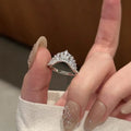 French Pave Rhinestone Crown Ring For Women, Light Luxury Versatile Index Finger Jewelry view 2