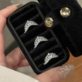 French Pave Rhinestone Crown Ring For Women, Light Luxury Versatile Index Finger Jewelry view 5