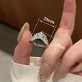 French Pave Rhinestone Crown Ring For Women, Light Luxury Versatile Index Finger Jewelry view 4