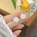 Sweet Alloy Mini Daisy Flower Drop Earrings Colorful Fresh Versatile Floral Jewelry For Women view 2