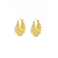 Luxury French Hollow Firework Metal Beaded Flower Basket Hoop Studs For Women Silver Needle Earrings view 5