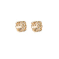 Luxury Hollow Lace Hoop Huggie Earrings For Women Rhinestone Alloy Steel Pin Elegant Minimalist Earrings view 5