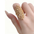 Palace Style Hollow Marquise Ring For Women, Fashion Copper Finger Ring Cross Border Jewelry view 3