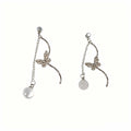 Elegant Alloy Rhinestone Butterfly Chain Tassel Pearl Drop Earrings For Women Fresh Chinese Style Earrings view 5