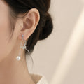 Elegant Alloy Rhinestone Butterfly Chain Tassel Pearl Drop Earrings For Women Fresh Chinese Style Earrings view 2
