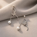 Elegant Alloy Rhinestone Butterfly Chain Tassel Pearl Drop Earrings For Women Fresh Chinese Style Earrings view 4