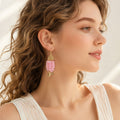 French Vintage Pink Acrylic Scale Little Fish Drop Alloy Gold Plated Elegant Luxury Fashion Earrings view 2