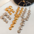 Sweet Cool Iron Smooth Round Stud Earrings And Necklace Jewelry Set, Statement Ring Design view 2