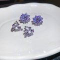 Korean Style Copper Zircon Round Flower Clip-on Earrings For Women No Piercing Ear Cuffs view 4