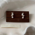 Elegant Oval Faux Pearl Zircon Stud Earrings Geometric Sparkle Versatile Fashion Jewelry view 3