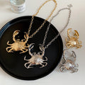 Vintage Old Money Alloy Crab Brooch And Necklace Jewelry Set For Women Unique 2026 Design view 4