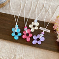 Rainbow Bubble Resin Irregular Flower Sweater Necklace Fresh Sweet Pastoral Collarbone Chain view 2