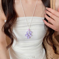 Rainbow Bubble Resin Irregular Flower Sweater Necklace Fresh Sweet Pastoral Collarbone Chain view 3