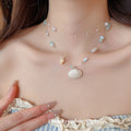 Faux Pearl Shell Jellyfish Beaded Necklace, Sweet Vacation Style Clavicle Choker view 3