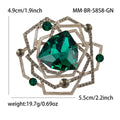 Alloy Glass Vintage Brooch Pin For Elegant Clothing Accessories view 6
