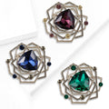 Alloy Glass Vintage Brooch Pin For Elegant Clothing Accessories view 2