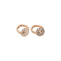 Textured Copper Zircon Hoop Earrings For Women Simple Geometric Circle Huggie Fashion Jewelry view 5