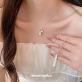 French Vintage Teardrop Faux Pearl Collarbone Necklace Elegant Light Luxury Jewelry view 3
