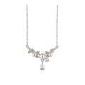 Light Luxury Faux Pearl Necklace With Sparkling Zircon Teardrop Pendant For Women view 5