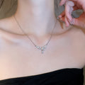 Light Luxury Faux Pearl Necklace With Sparkling Zircon Teardrop Pendant For Women view 3