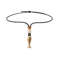 Frosted Ceramic Fish Tail Pendant Long Necklace For Women Casual Light Luxury Summer Accessory view 5