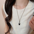 2026 New Maillard Style Stone Carp Fish Heart Pendant Braided Sweater Necklace For Women view 3