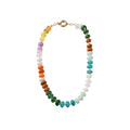 Rainbow Acrylic Geometric Beaded Choker Necklace Irregular Dopamine Vacation Style view 5