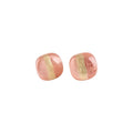 French Pink Gradient Resin Sugar Cube Geometric Stud Earrings, Sweet Minimalist Versatile Style view 5