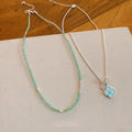 Sweet Cool Style Glass Flower Beaded Geometric Choker Necklace For Women view 2
