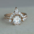 Rose-Gold-Tone Oval Crystal Two-Piece Ring Set Jewelry view 3