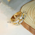 Minimalist Two Tone Hollow Metal Braided Ring For Women, Elegant Fashion Jewelry view 4