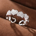 Heart Shape Combination Open Ring For Women, Sweet Cream Style Adjustable Fashion Jewelry view 5