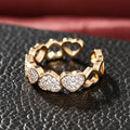 Heart Shape Combination Open Ring For Women, Sweet Cream Style Adjustable Fashion Jewelry view 2
