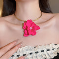 Sweet Cool Floral Faux Pearl Choker Necklace For Women, Fashion Flower Statement Accessory view 1