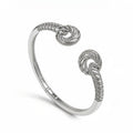 18K Gold Plated Copper Zircon Twisted Open Bracelet Ring Jewelry Set For Women view 5