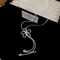 Old Money Alloy Zircon Hollow Flower Geometric Sweater Necklace For Women view 4