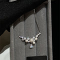 Light Luxury Sparkling Zircon Faux Pearl Water Drop Choker Necklace For Women view 2