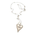 2026 Metal Heart Faux Pearl Necklace And Stud Earrings Jewelry Set Old Money Punk Geometric Design view 5