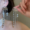 2026 Metal Heart Faux Pearl Necklace And Stud Earrings Jewelry Set Old Money Punk Geometric Design view 3