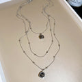 Old Money Geometric Square Rhinestone Alloy Long Necklace For Women Minimalist Clavicle Chain view 2