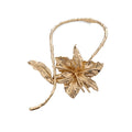 Old Money Alloy Lily Of The Valley Flower Leaf Choker Necklace With Crinkled Metal Design view 5