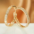 Hollow Hoop Earrings With Inlaid Zircon, Trendy Niche Fashion Jewelry For Women view 3